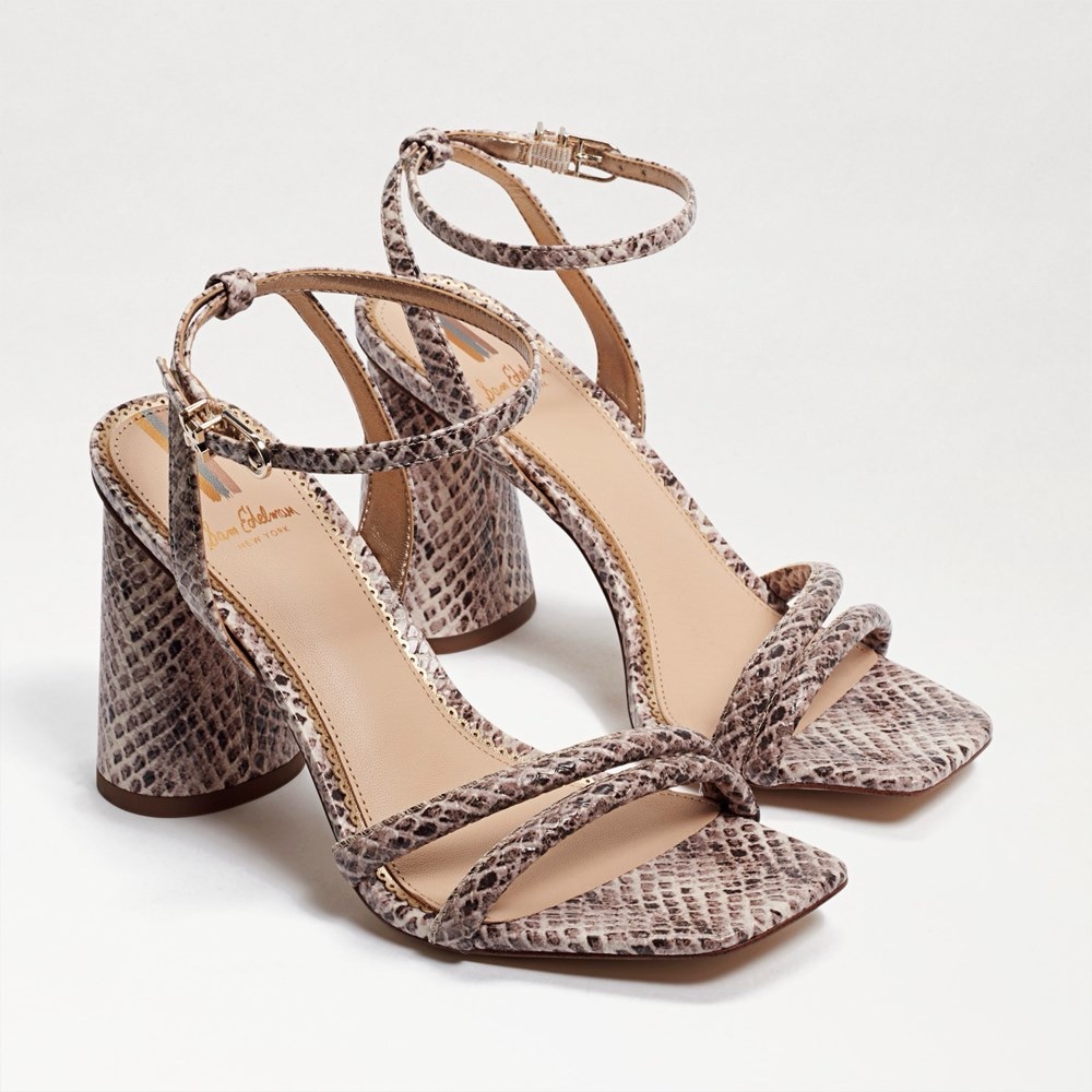 Sam Edelman KIA BLOCK HEEL SANDAL in Roccia Mamba Snake Size 8M